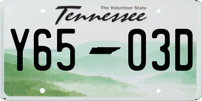 TN license plate Y6503D