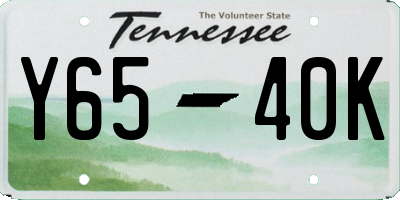 TN license plate Y6540K