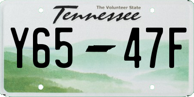 TN license plate Y6547F