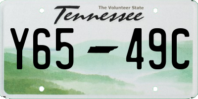 TN license plate Y6549C