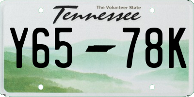 TN license plate Y6578K