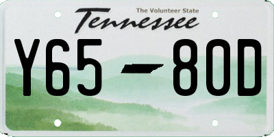 TN license plate Y6580D