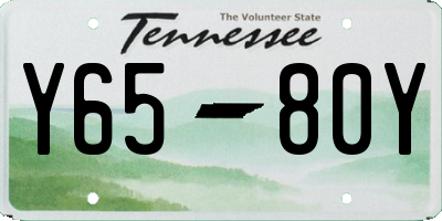 TN license plate Y6580Y