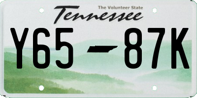 TN license plate Y6587K