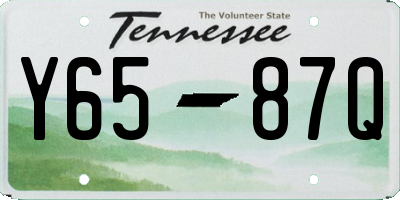 TN license plate Y6587Q