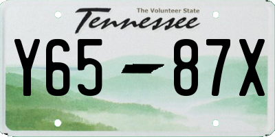 TN license plate Y6587X