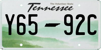 TN license plate Y6592C