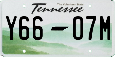 TN license plate Y6607M
