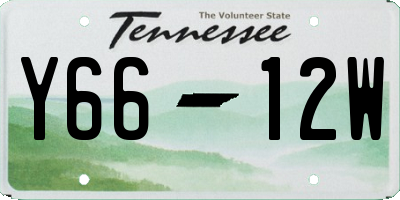 TN license plate Y6612W
