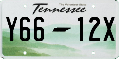 TN license plate Y6612X