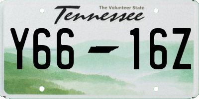 TN license plate Y6616Z