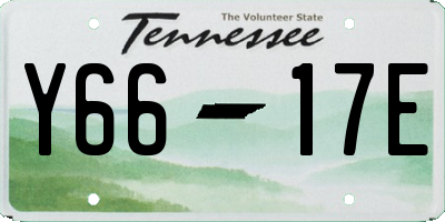 TN license plate Y6617E
