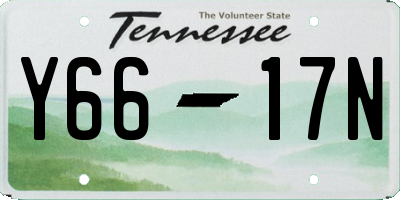 TN license plate Y6617N