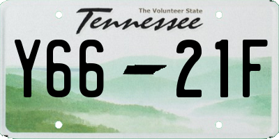 TN license plate Y6621F