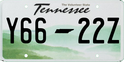 TN license plate Y6622Z