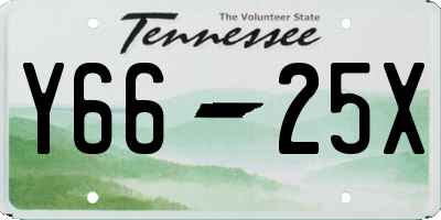 TN license plate Y6625X