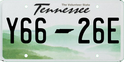 TN license plate Y6626E