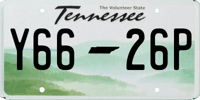 TN license plate Y6626P