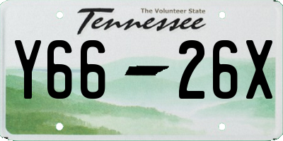TN license plate Y6626X
