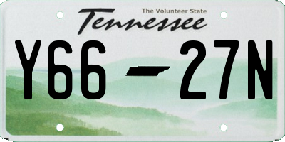 TN license plate Y6627N