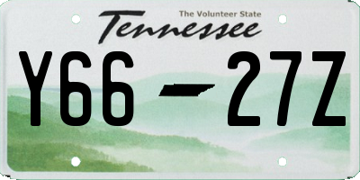 TN license plate Y6627Z