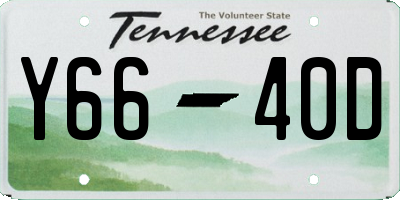 TN license plate Y6640D