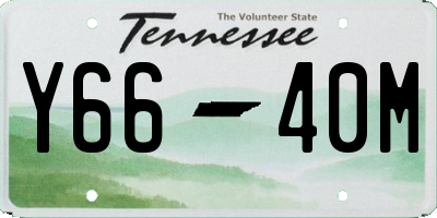TN license plate Y6640M