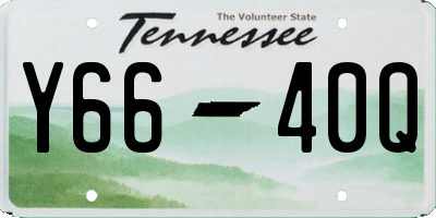 TN license plate Y6640Q