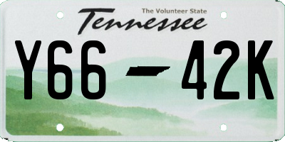 TN license plate Y6642K
