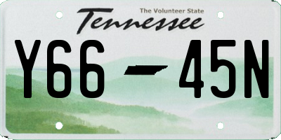 TN license plate Y6645N