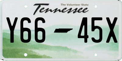 TN license plate Y6645X