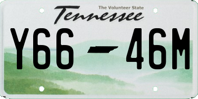 TN license plate Y6646M