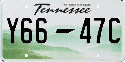 TN license plate Y6647C