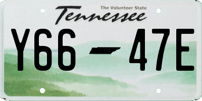 TN license plate Y6647E