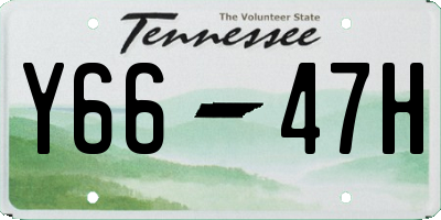 TN license plate Y6647H