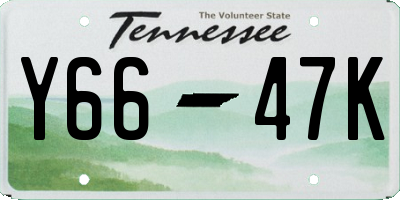 TN license plate Y6647K