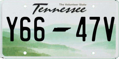 TN license plate Y6647V