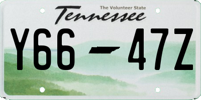 TN license plate Y6647Z
