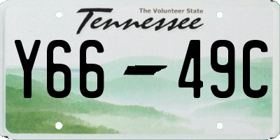 TN license plate Y6649C