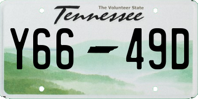 TN license plate Y6649D