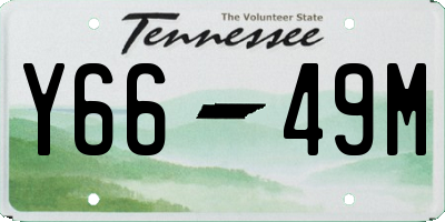 TN license plate Y6649M