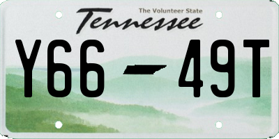 TN license plate Y6649T
