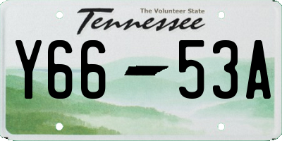 TN license plate Y6653A
