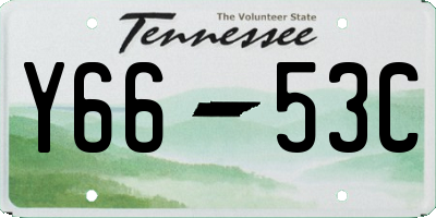 TN license plate Y6653C