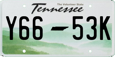 TN license plate Y6653K
