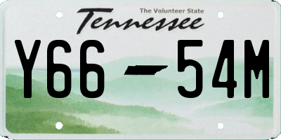 TN license plate Y6654M
