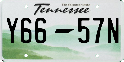 TN license plate Y6657N