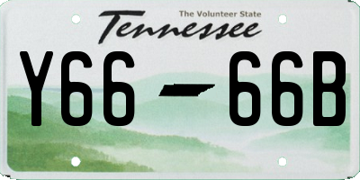 TN license plate Y6666B