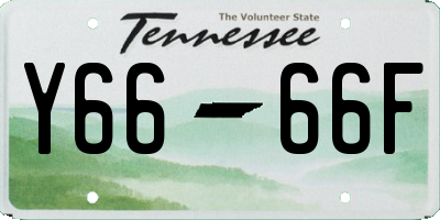 TN license plate Y6666F