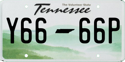 TN license plate Y6666P